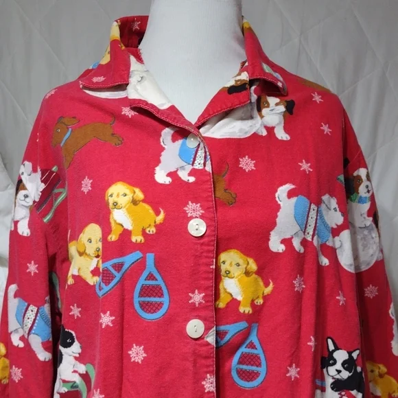 Nick & Nora puppies pajamas, sz large - Picture 2 of 16